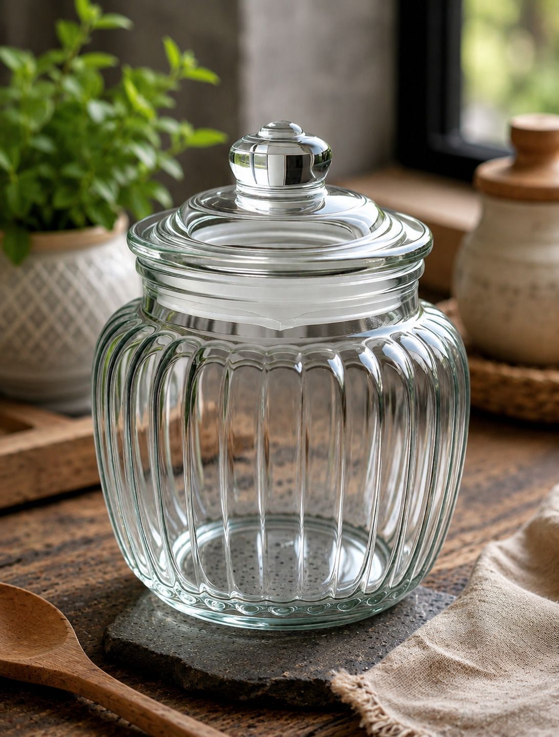 shobhana enterprises Glass Cookie Jar - 650 ml-picture-35