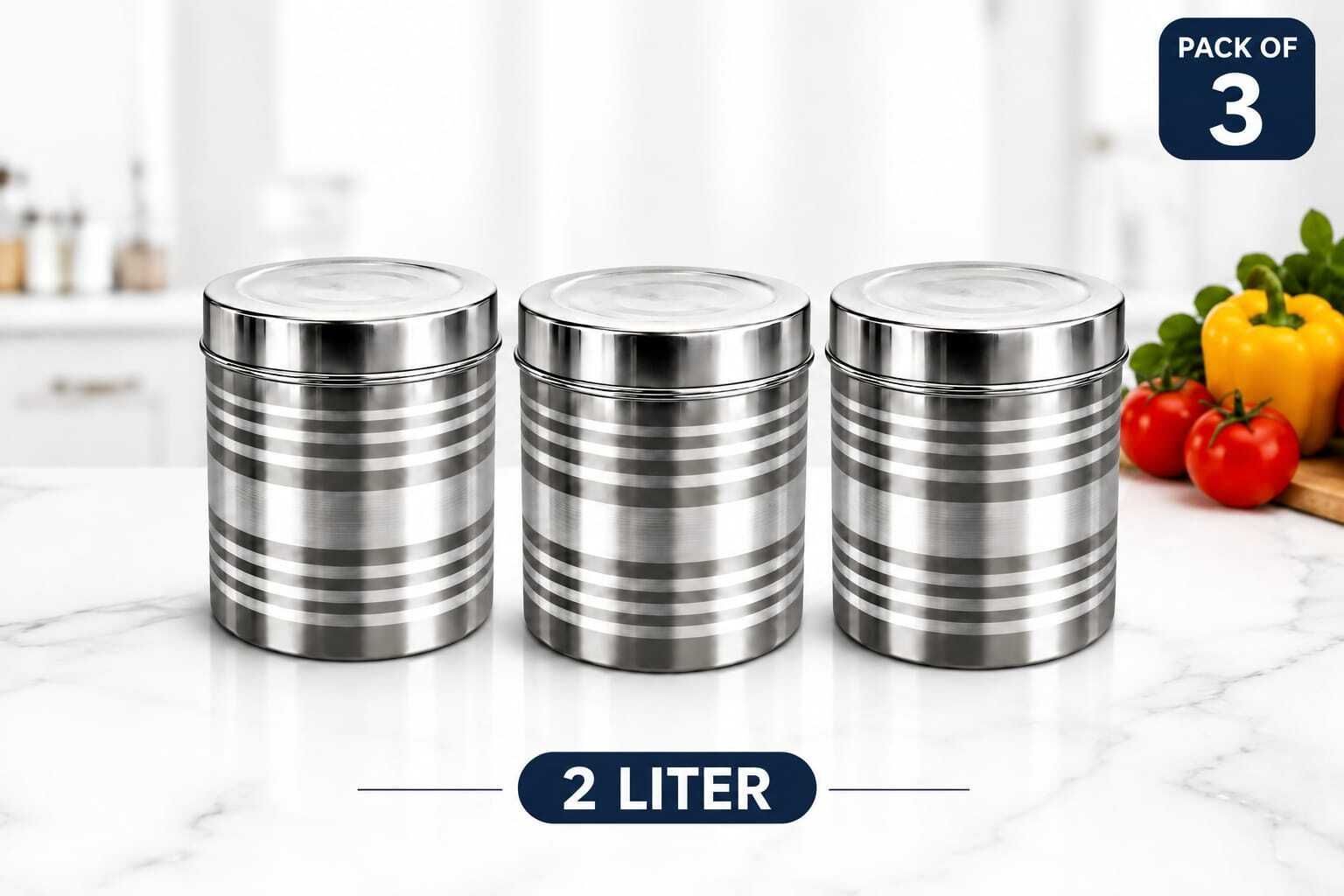 kitchenbee Steel Utility Container - 2 L-picture-34