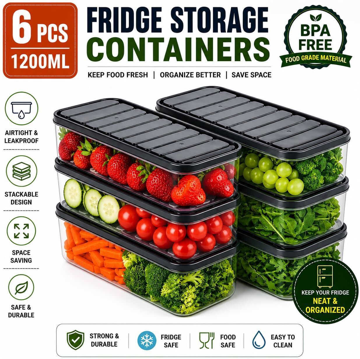 cinshu international Glass Grocery Container - 1200 ml-picture-22