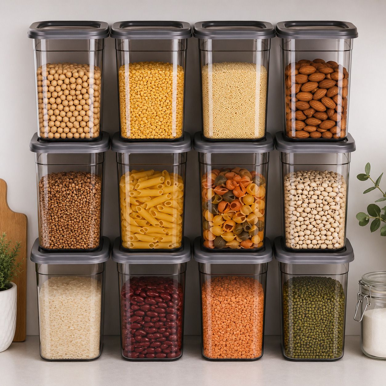 kitchkart Plastic Grocery Container - 1100 ml-picture-16