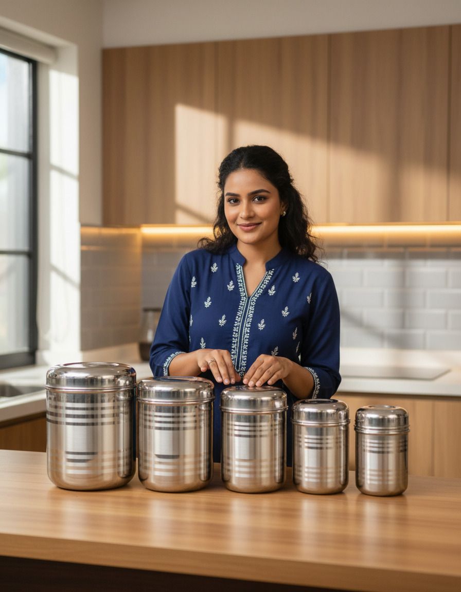 sanjana Stainless Steel Grocery Container - 2500 ml-picture-33