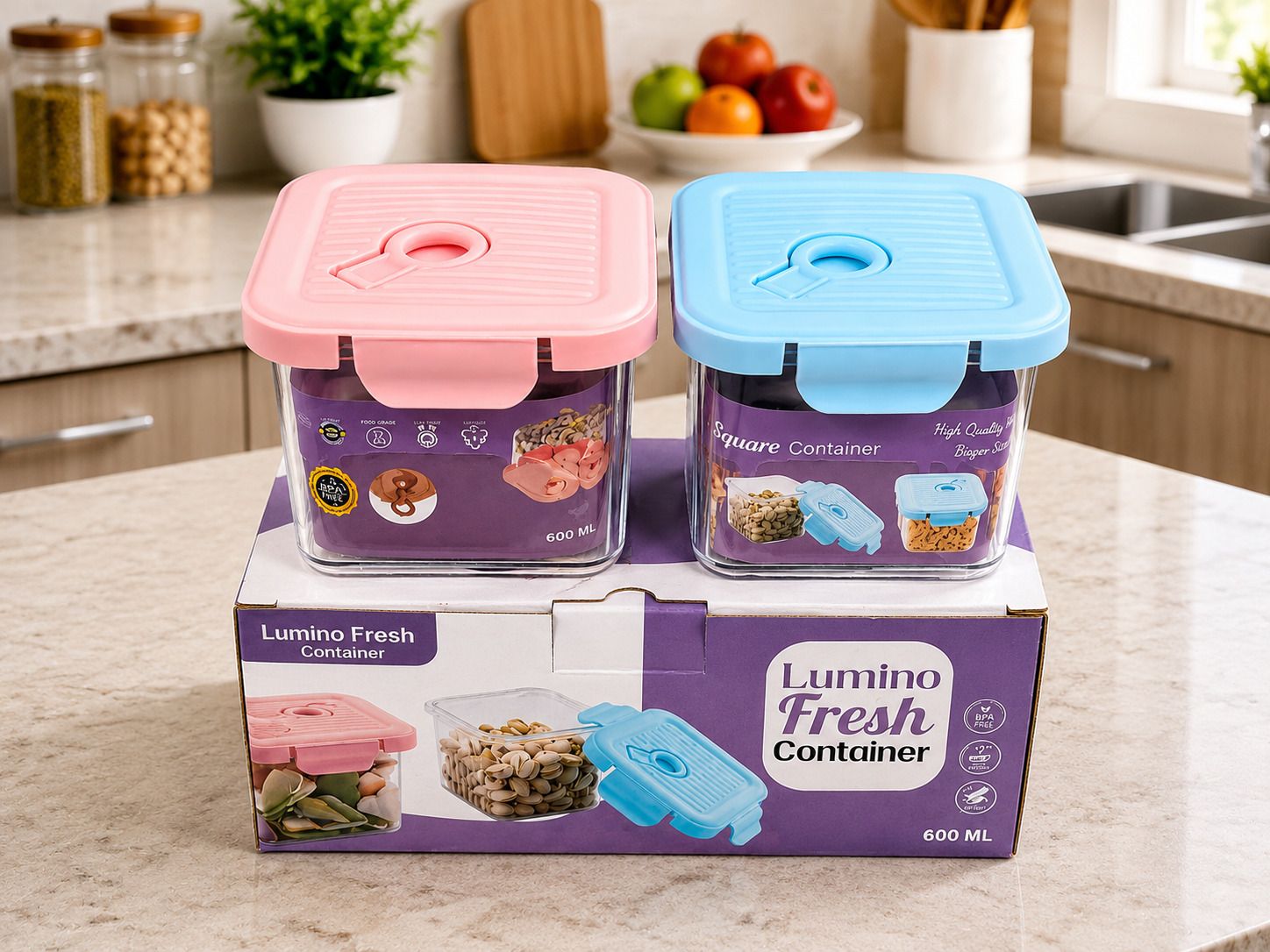 hasti enterprises Plastic Grocery Container - 600 ml-picture-21