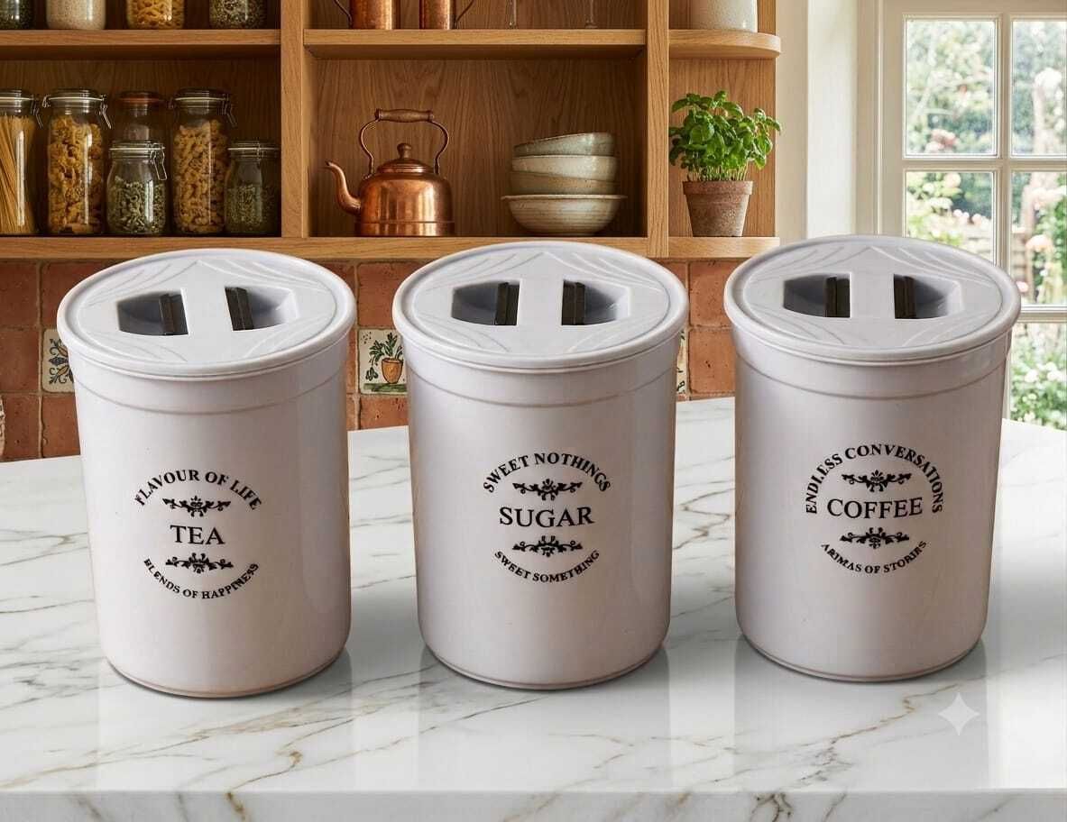 Plastic Tea Coffee & Sugar Container - 900 ml-image-18