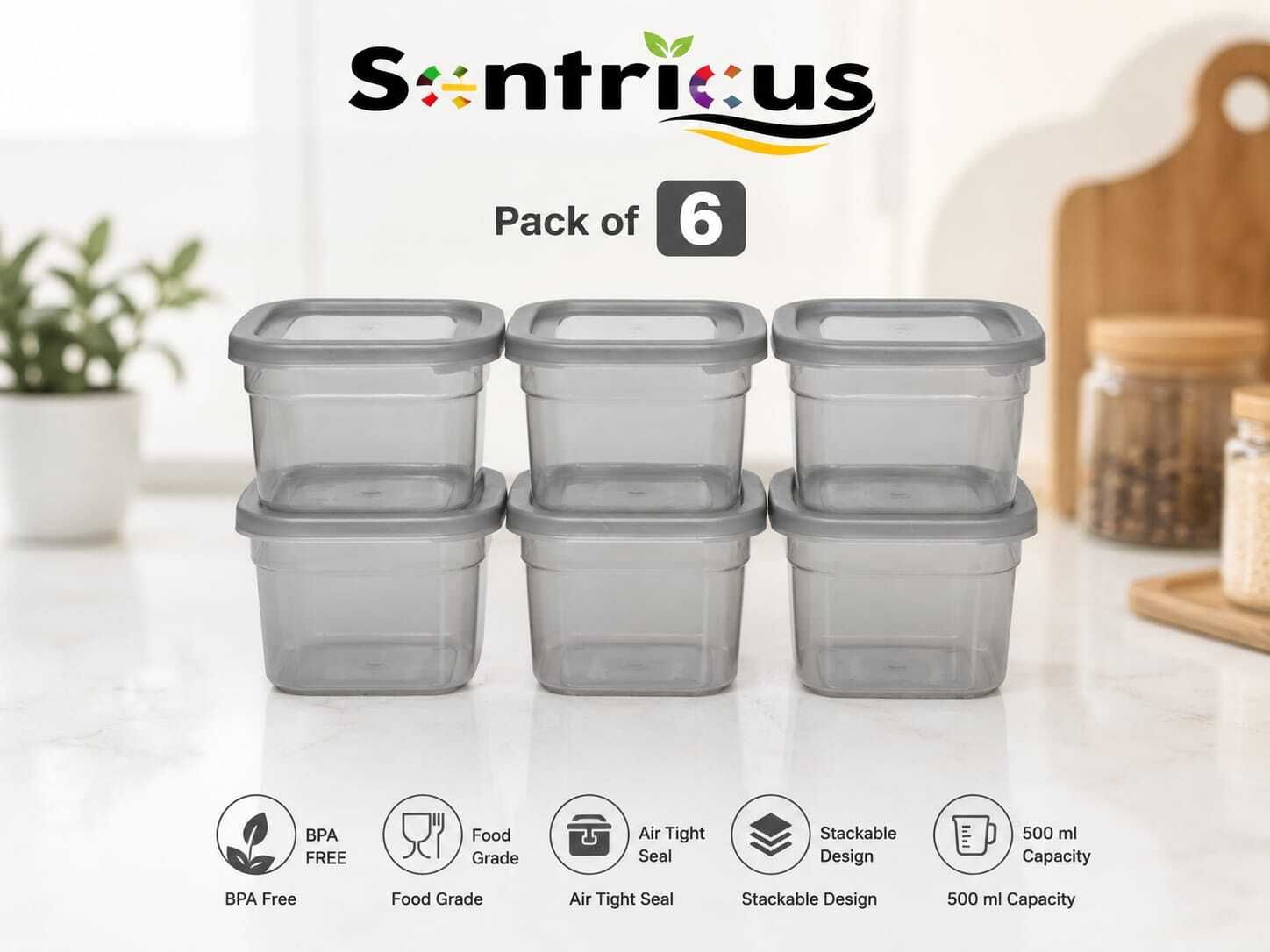 sentricus Plastic Grocery Container - 500 ml-picture-16