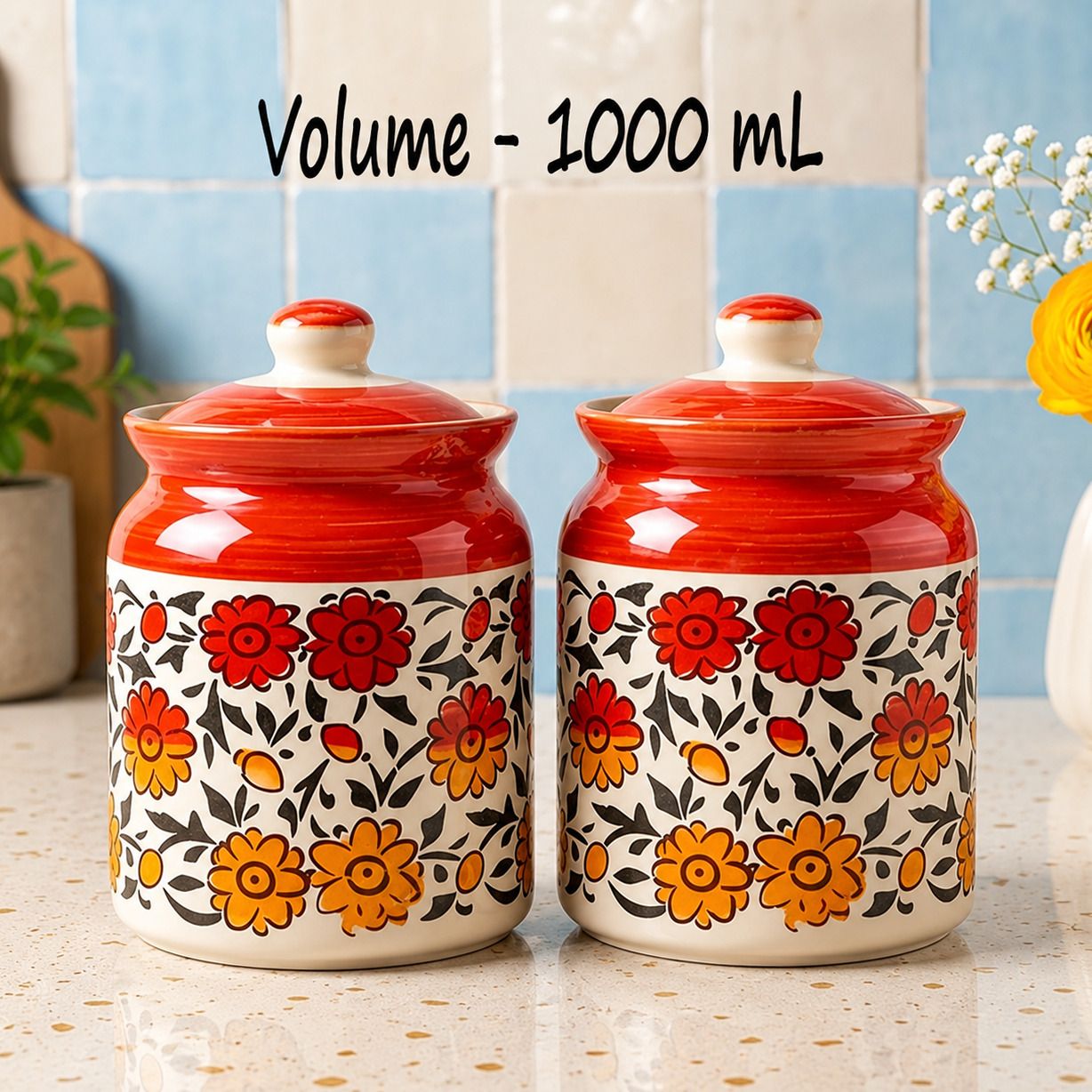 d'maiolica Ceramic Pickle Jar - 1000 ml-picture-24