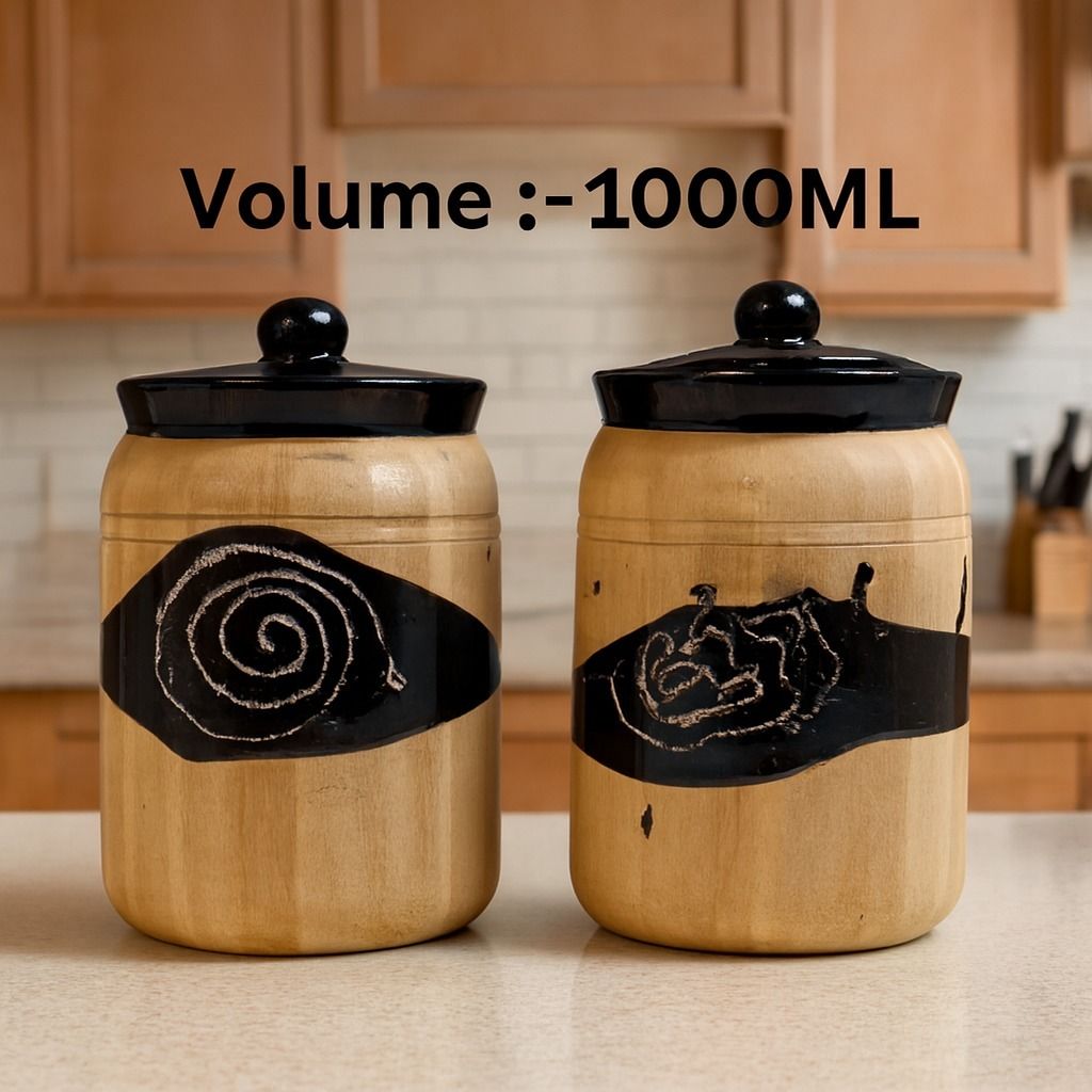 karunadecor Ceramic Cookie Jar - 1000 ml-picture-17