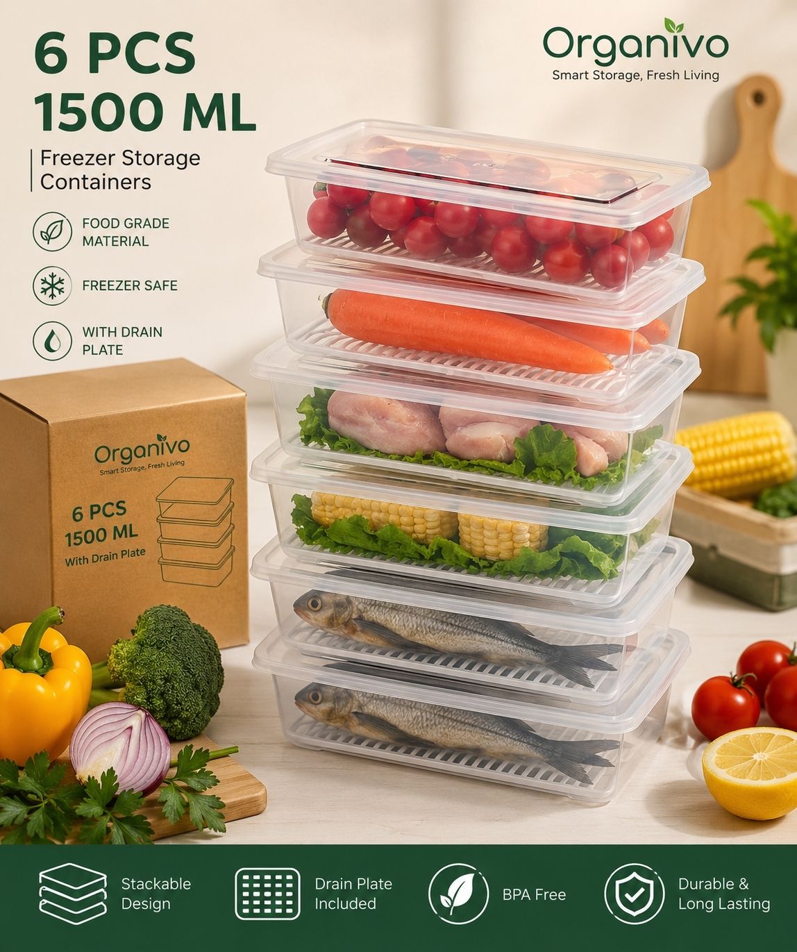 swarnrajj Plastic Fridge Container - 1500 ml-picture-0