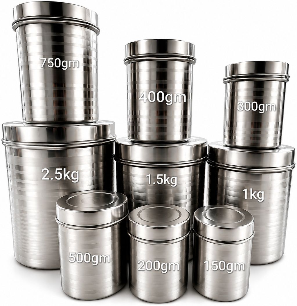 vessaro Steel, Stainless Steel Grocery Container - 3000 ml, 2500 ml, 2000 ml, 1500 ml, 1000 ml, 750 ml, 500 ml, 350 ml, 200 ml-picture-35