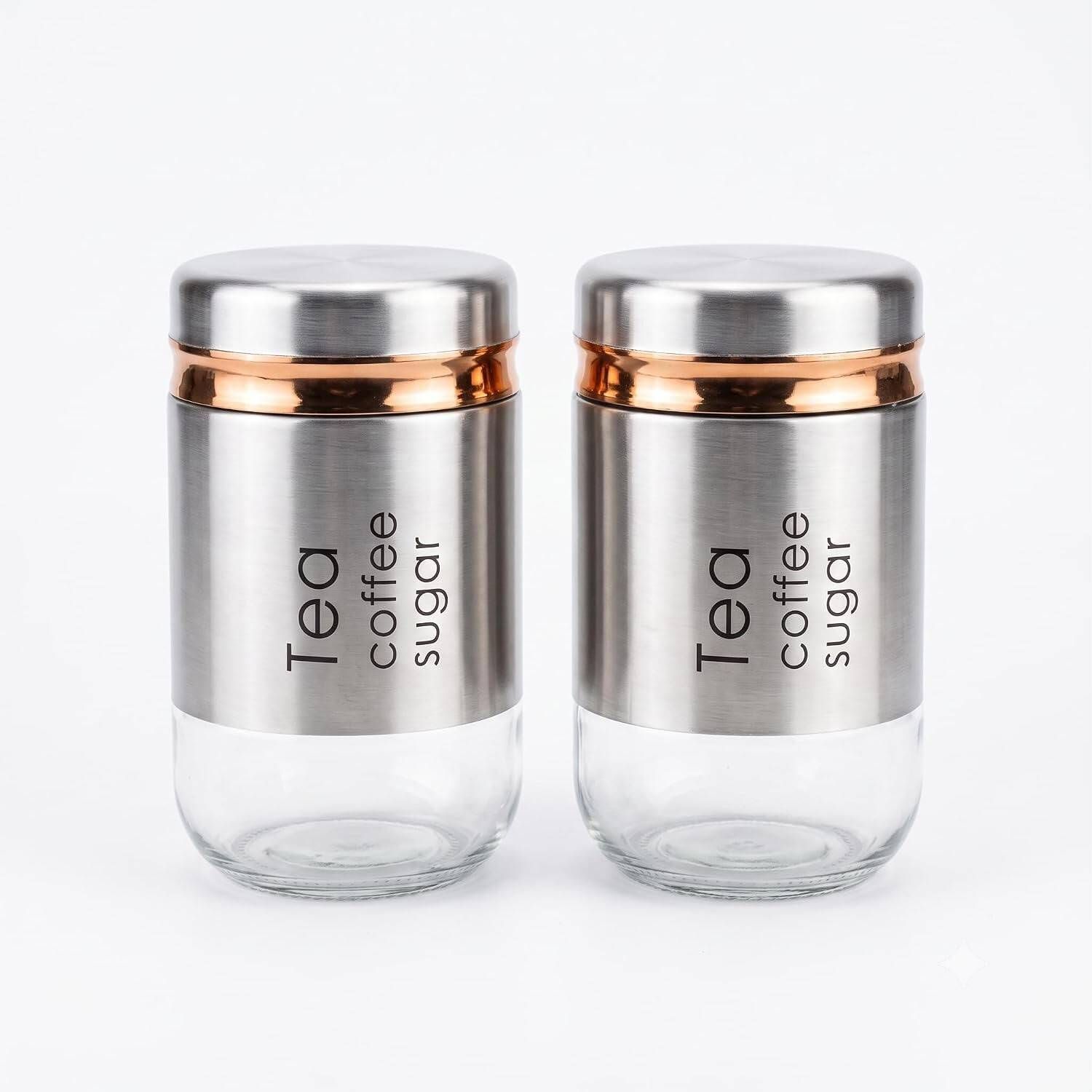 rushkrt Glass Tea Coffee & Sugar Container - 550 ml-picture-27
