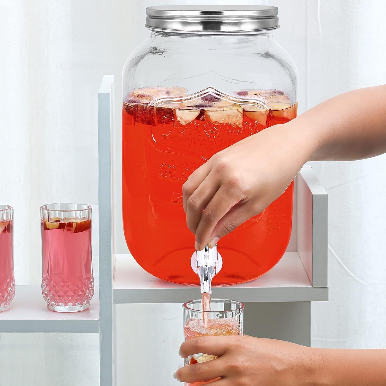 homensk 4 L Juice Dispenser - Water Pitcher for Detox Water Mason Jar Liquid Bottled Water Dispenser-picture-36