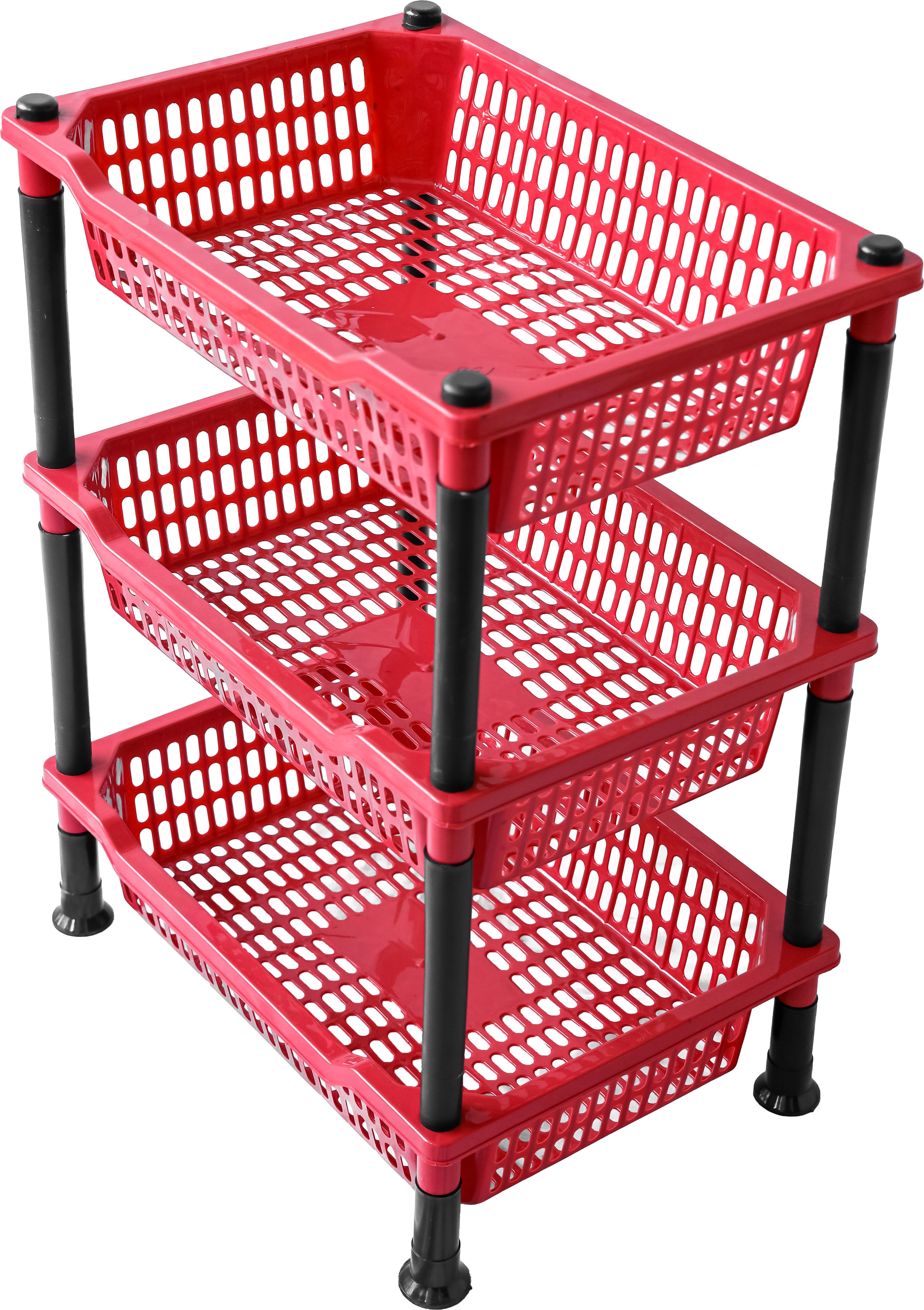 Virgin Big Size Kitchen Rack Plastic Fruit & Vegetable Basket