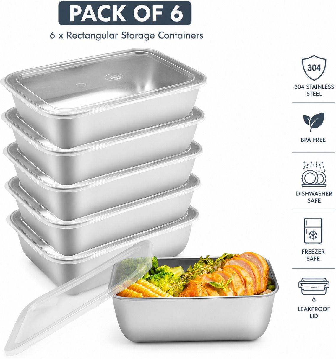 hetshiv Stainless Steel Fridge Container - 400 ml-picture-31