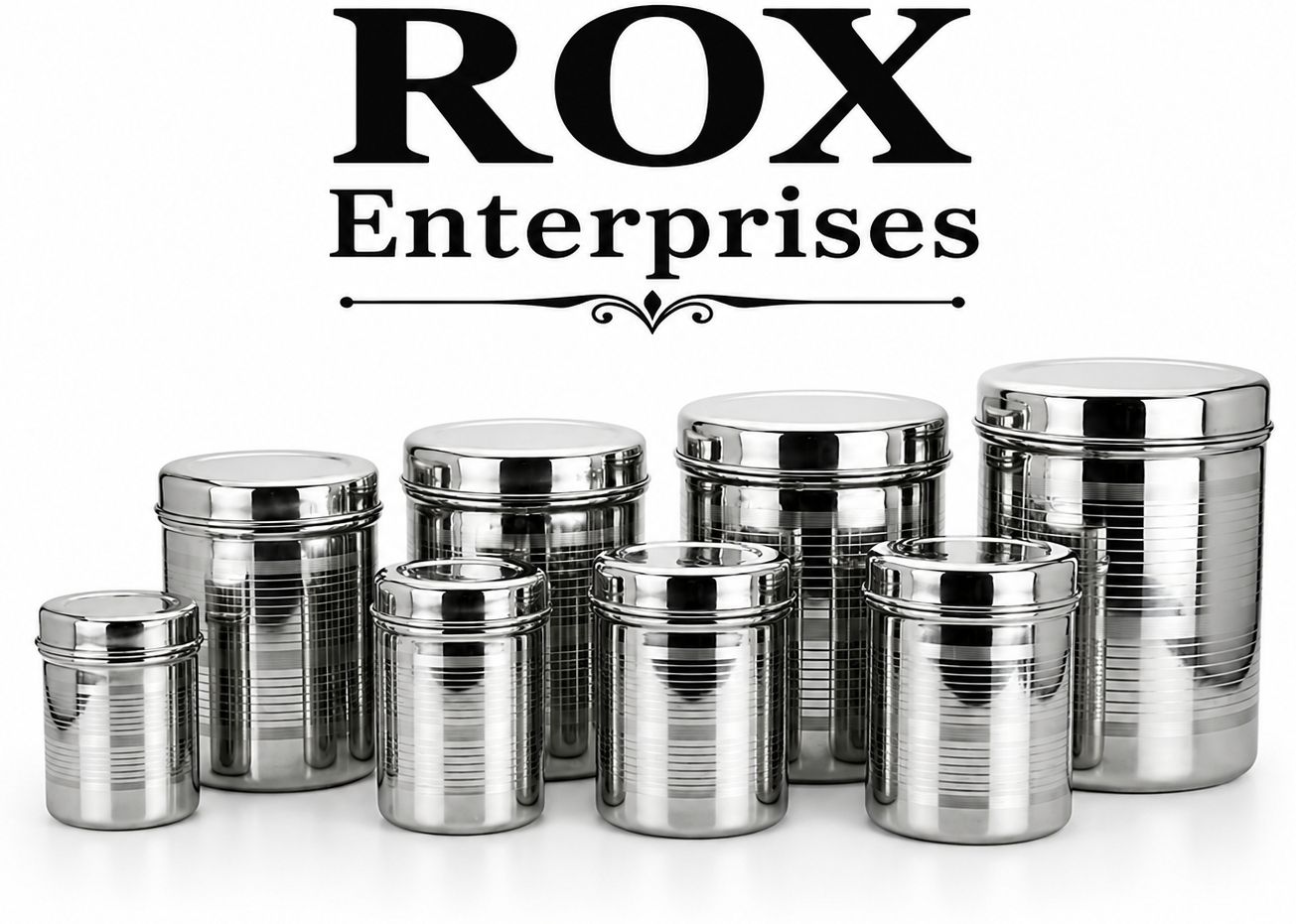rox enterprises Steel, Stainless Steel Grocery Container - 2500 ml, 1500 ml, 1000 ml, 750 ml, 500 ml, 400 ml, 300 ml, 200 ml-picture-14