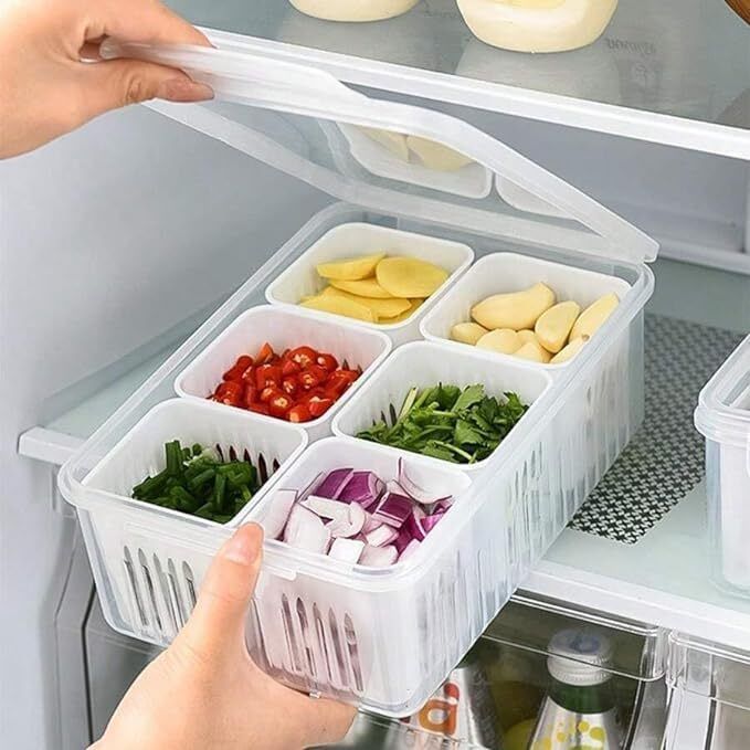 neetu Plastic Multi Grid Refrigerator Storage Organizer Storage Basket-picture-11
