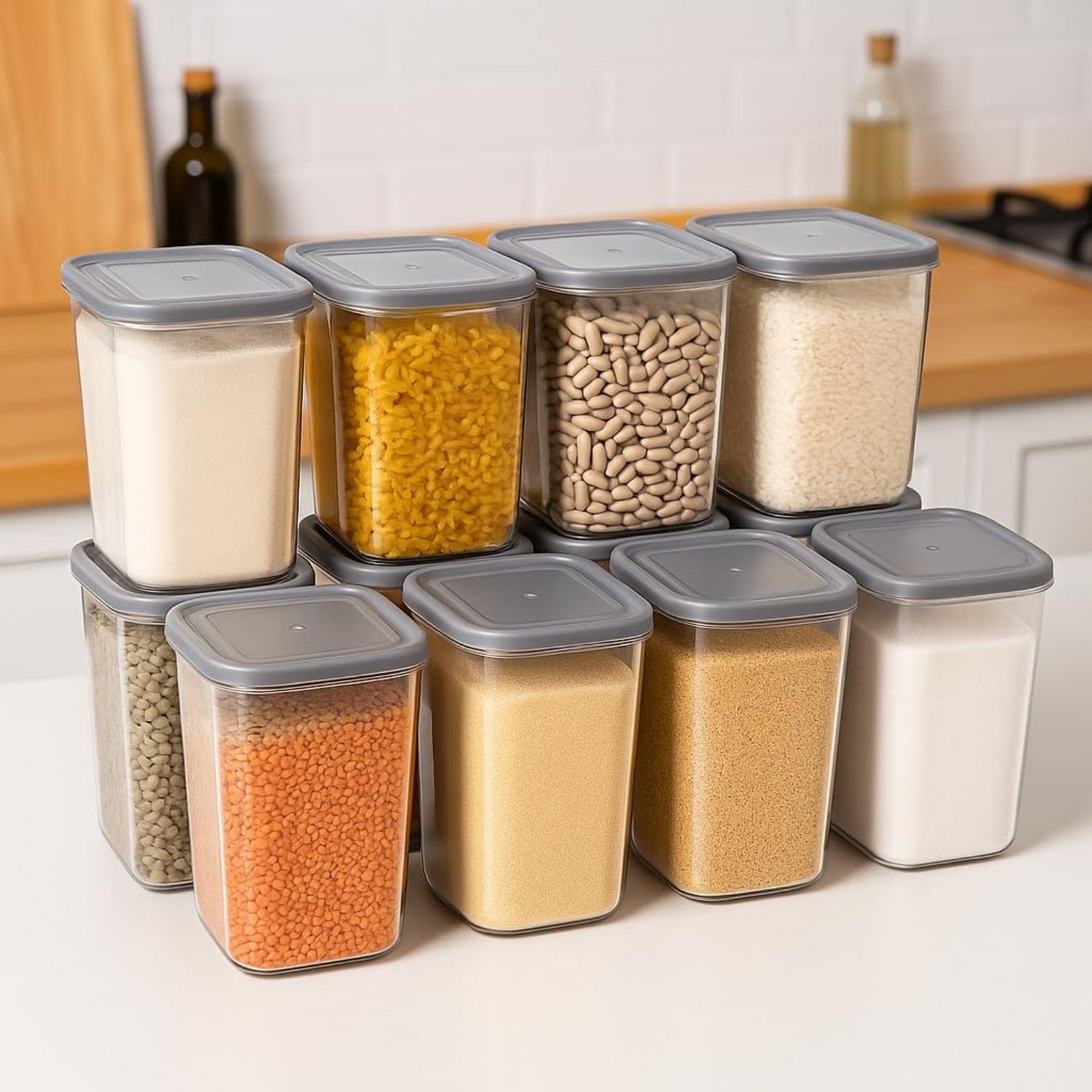 flipkart smartbuy Plastic, Polypropylene Grocery Container - 1000 ml-picture-13