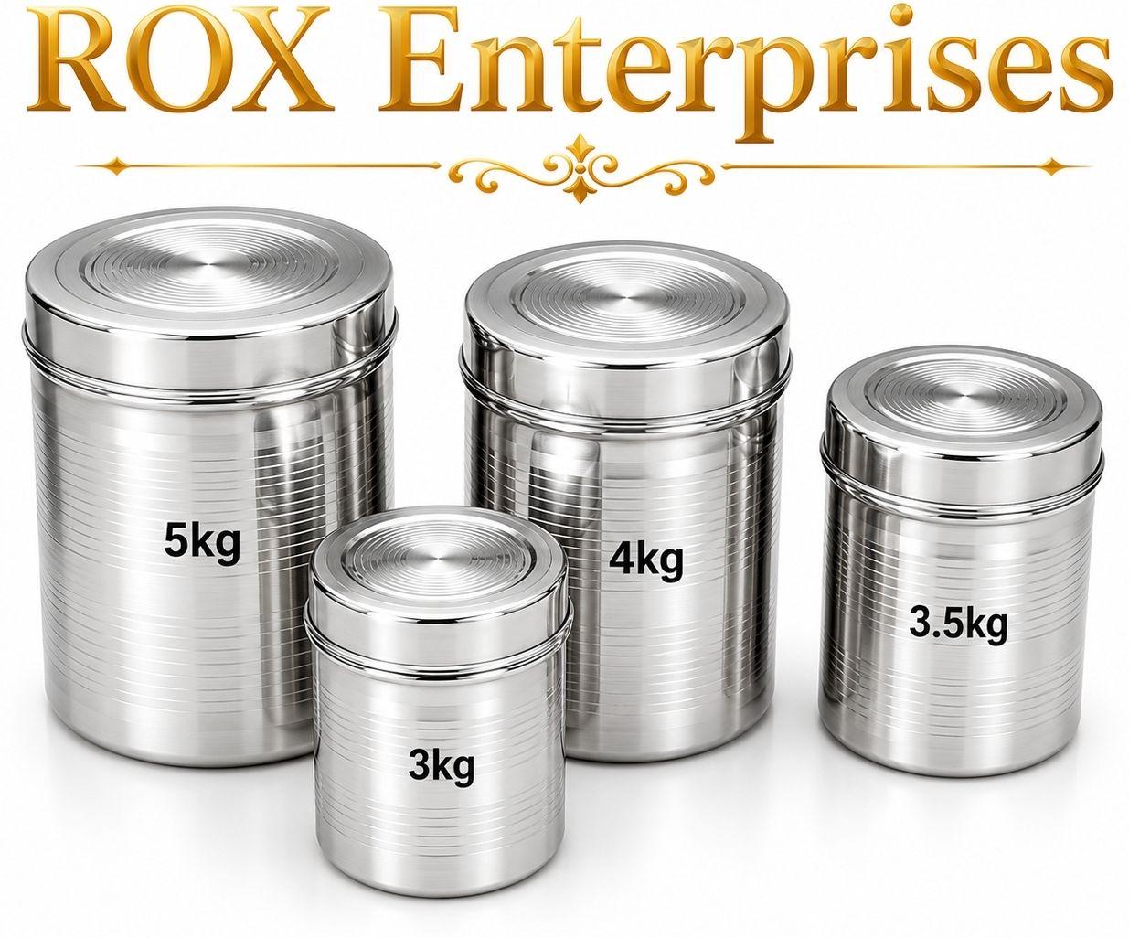 Steel, Stainless Steel Grocery Container - 5000 ml, 4000 ml, 3500 ml, 3000 ml-image-35