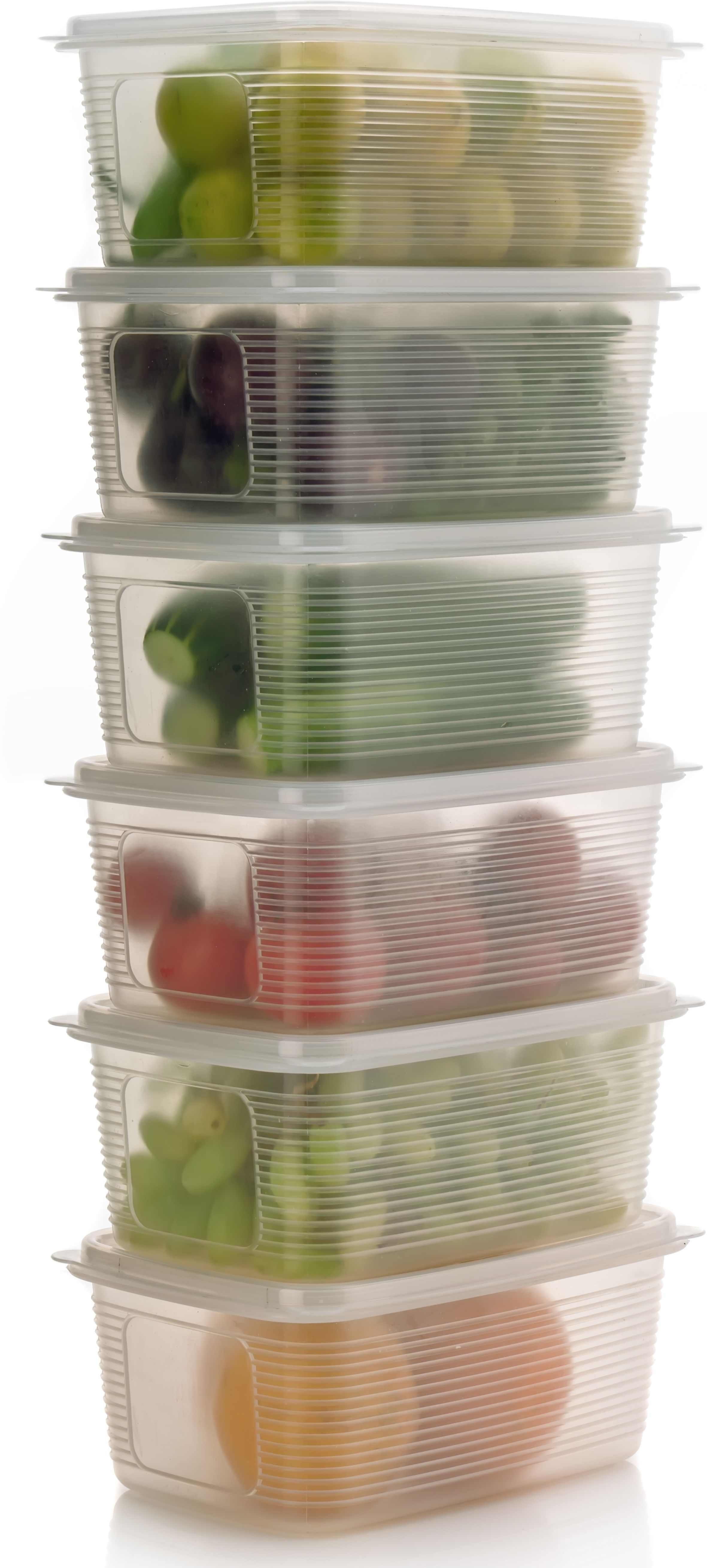 Plastic 6 PCS FOOD VEGETABLE FRUIT EGG FISH FRIDGE STORAGE BASKET CONTAINER Storage Basket