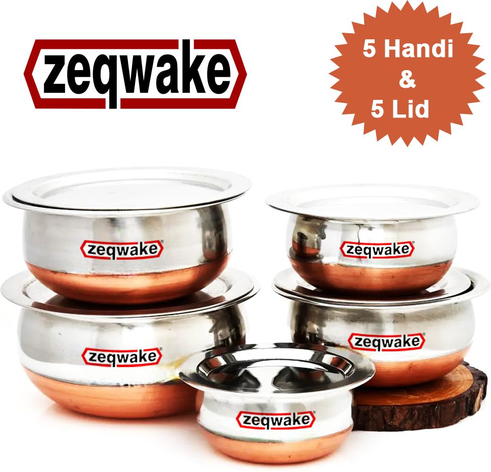 zeqwake Stainless Steel Dinner Set Handi With Lid -Capacity 1500ml,1000ml,750ml,500ml,300ml Dinner Set-picture-39