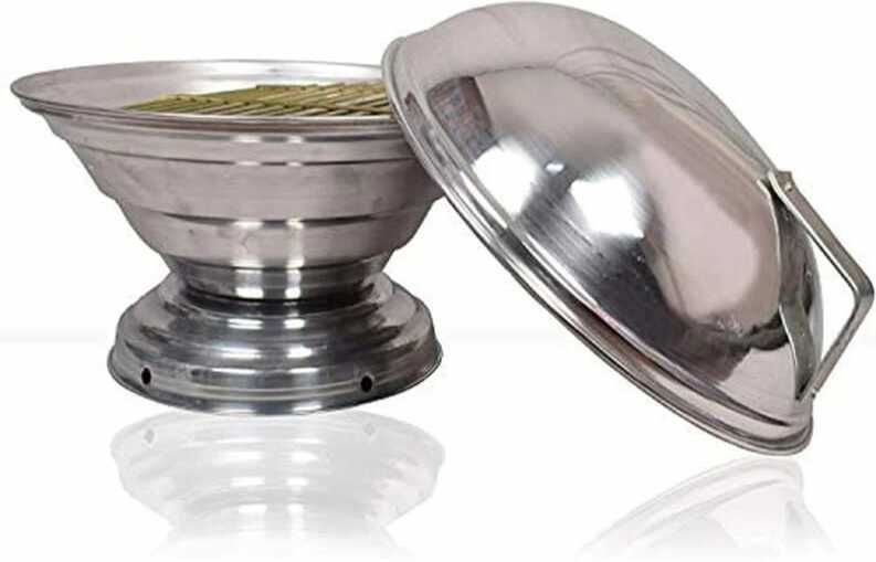 ma narmada Aluminum Tandoor Bati Maker Baking Oven, 25 x 25 x 35 cm, 1 Piece, Silver Gas Food Steamer-picture-27