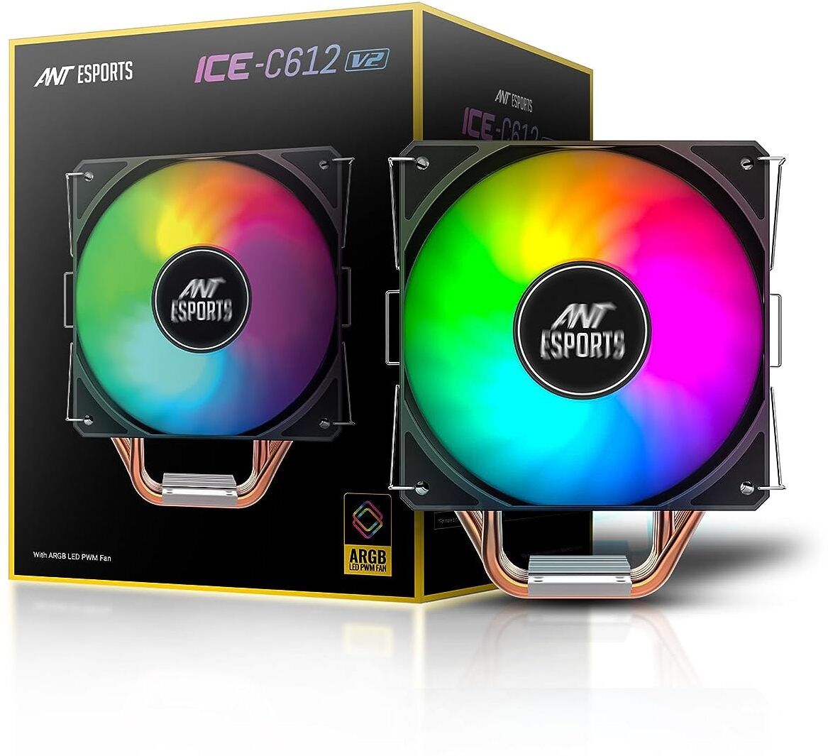 Ant Esports ICE-C612 V2 for Intel LGA1700/115X/1200 & AMD AM5/AM4 Fan with Radiator Cabinet Cooler