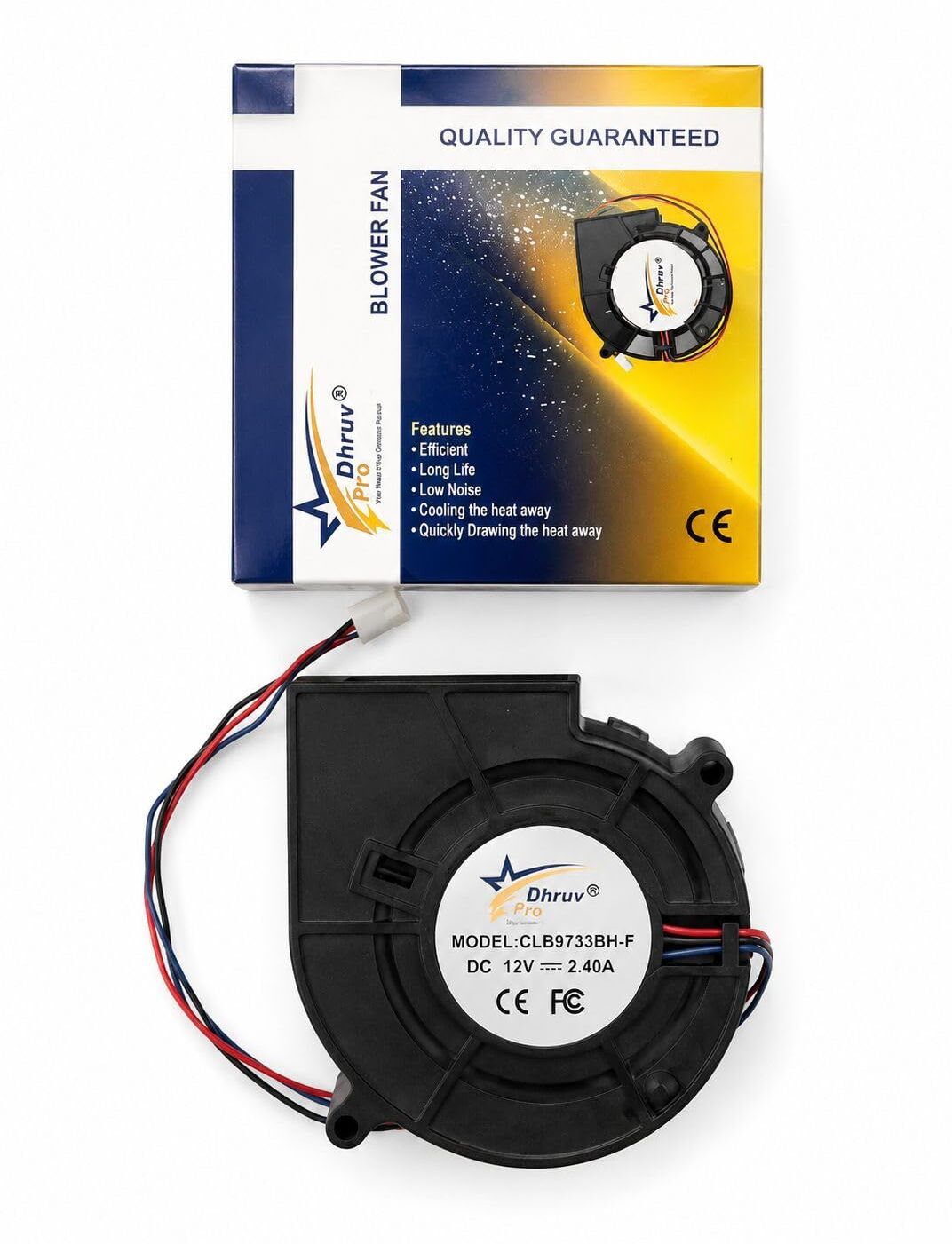 DHRUV-PRO BALL BEARING DC 12V 2.40A 4500 RPM, High Speed 3-Pin Air Blower Fan Cooling Fan Cabinet Cooler-image-41