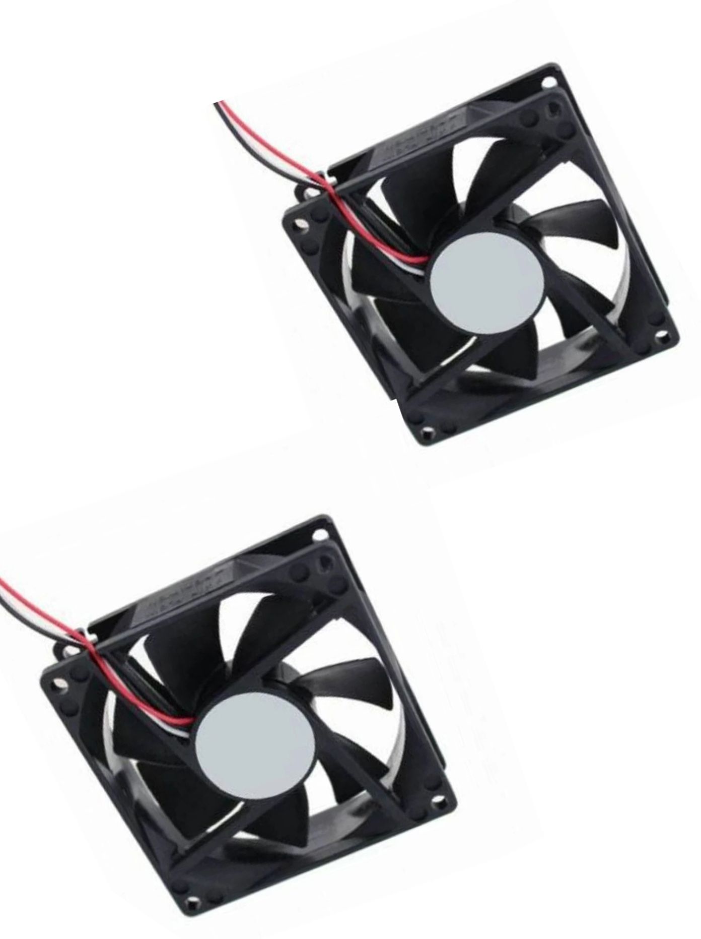Digital Craft 12V DC Cooling Fan 80x80x25mm PC Case CPU Cooler Fan Pack of 2 Black Fan with Radiator All in one Cooler-image-28