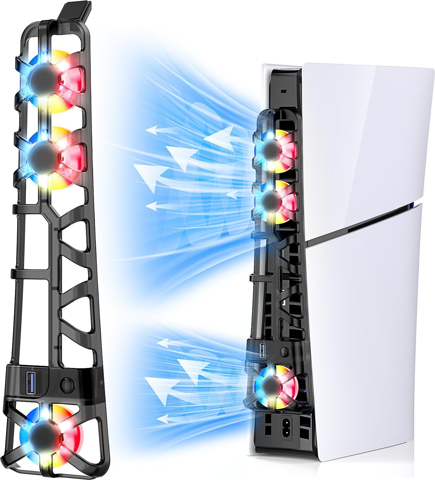 Zorbes RGB Cooling Fan for PS5 Slim Cooling Fan All in one Cooler-image-5