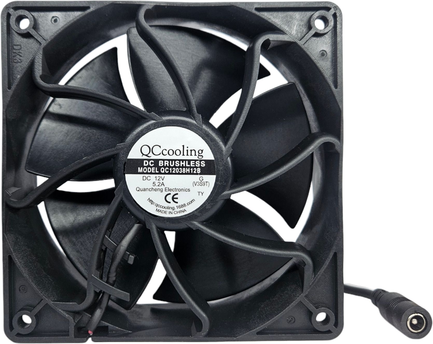 Black Air QC12038H12B 12VDC 5.2A DC COOLING FAN WITH GRILL FOR INFLATBALE AND CPU Cooling Fan All in one Cooler
