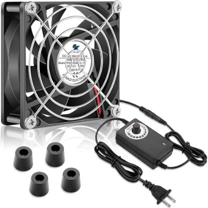 PGSA2Z 80mm Dual Ball Bearing Cooling Fan with Speed Controller 12V DC Quiet Fan Cooling Fan Cabinet Cooler-picture-16