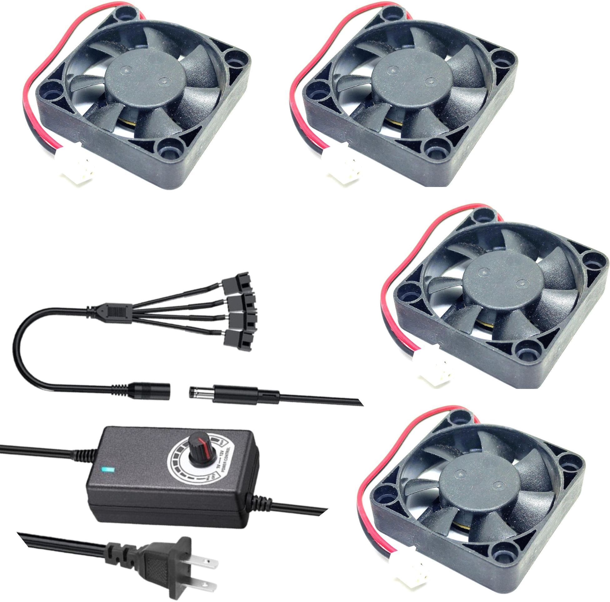 Enormity 4pcs 4010mm 12V DC Brushless Fan With Splitter, Speed Controller- Industrial Fan Fan with Heat Sinks All in one Cooler-picture-15
