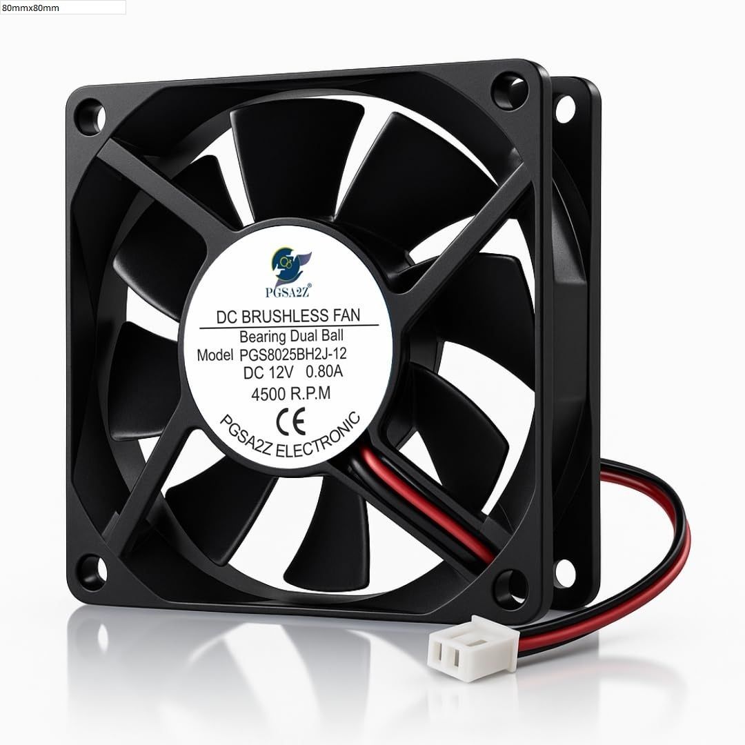 pgsa2z 80mm x 80mm x 25mm dc brushless cooling fan 12v 0.80a dual ball bearing cooling fan cabinet cooler