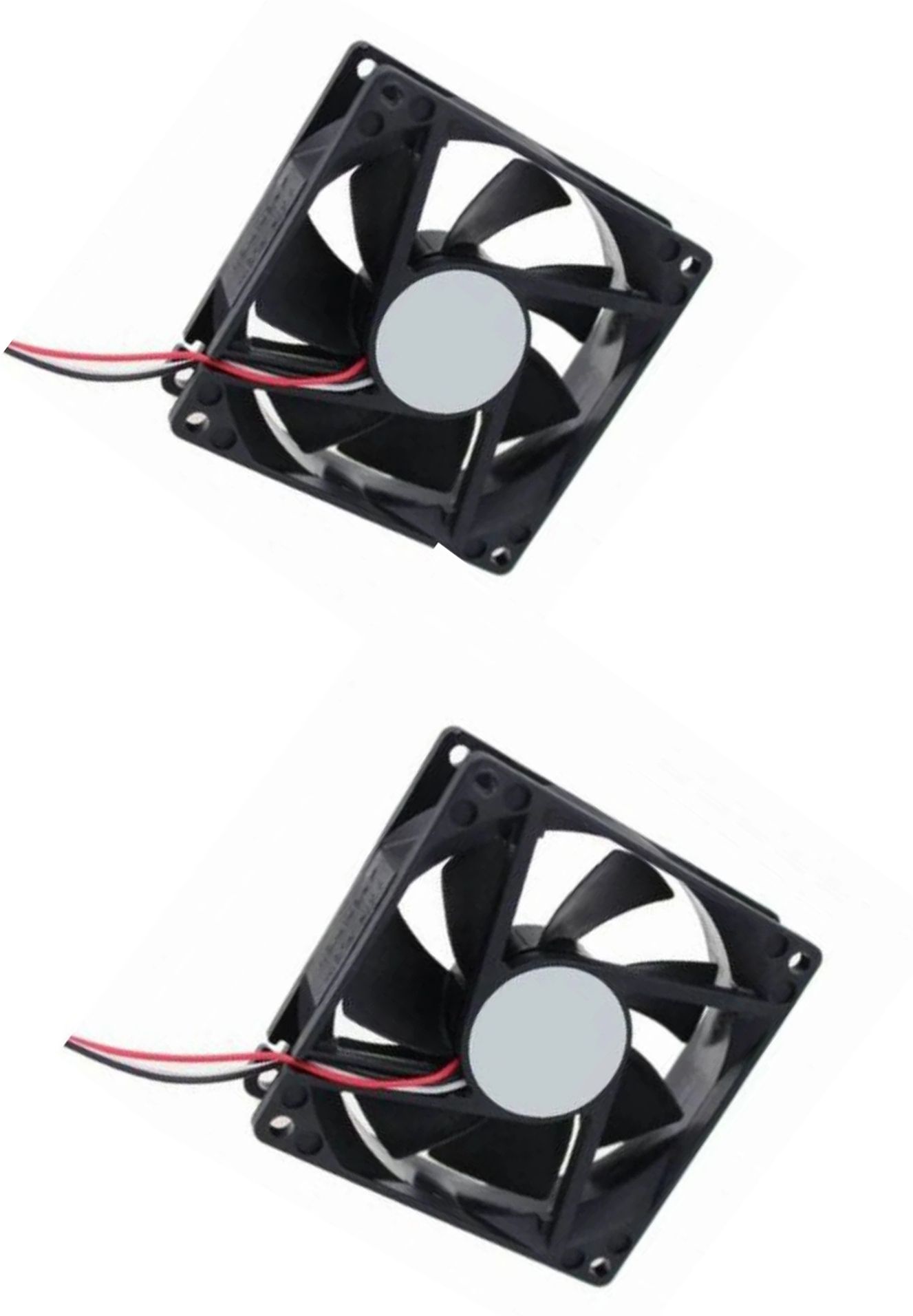 Digital Craft Dual 80x80x25mm 12V DC Cooling Fan for PC Case CPU Cooler Black Fan with Radiator All in one Cooler-image-2