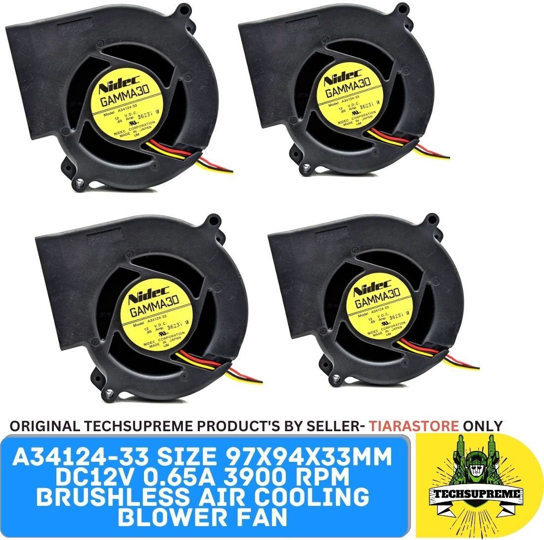 TechSupreme 12 Volt Blower Fan Size 97X94X33mm DC12V 0.65A 3900 RPM Brushless Air Cooling Cooler-image-42