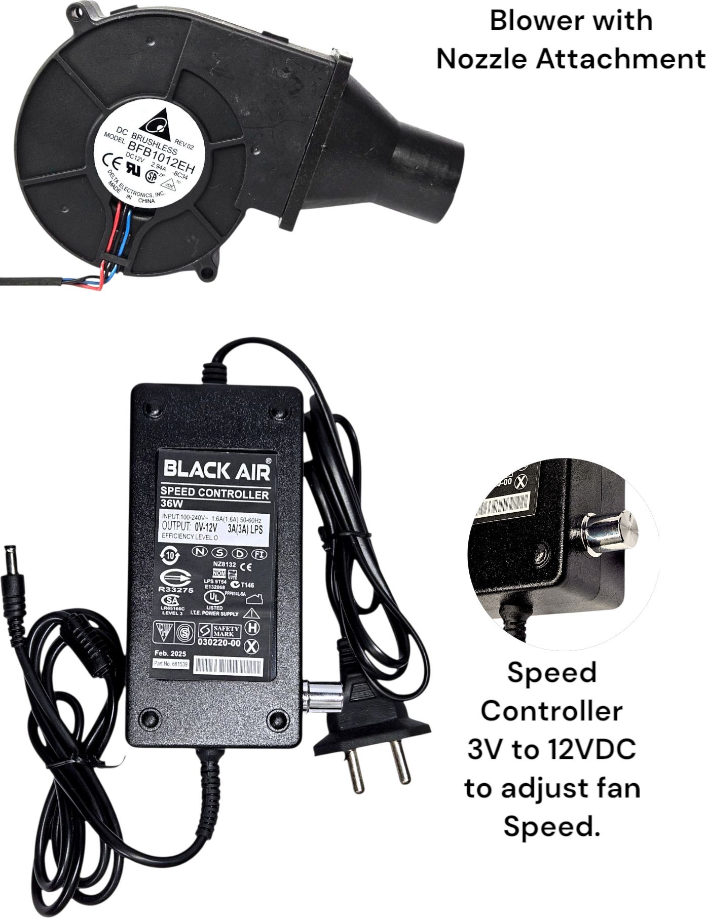 Black Air 97mm x33mm 5800RPM DC BLOWER FAN for Wood Stove with Speed Controller Cooling Fan Cabinet Cooler-image-40