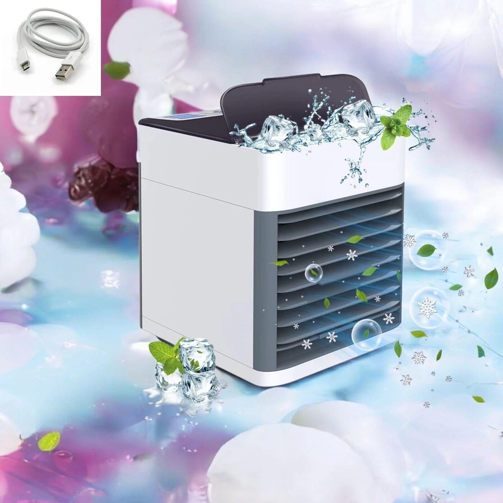 KRITAM Air Cooler Portable Mini Cooler Air Cooler for Personal Space Cooling Fan Laptop Cooler-image-33