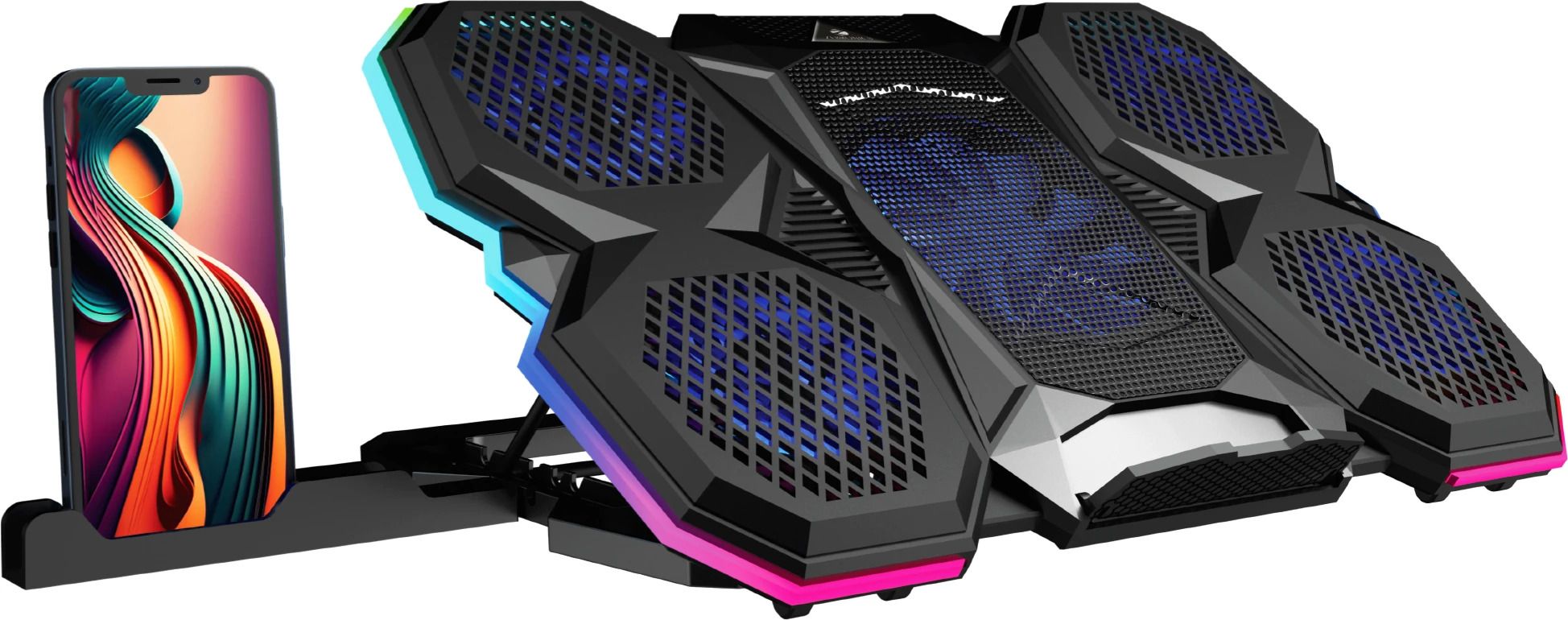 ZEBRONICS NC8000 upto 17 inch, 5 Fans, Speed Control, 10 RGB Modes, Mobile Holder 5 Fan Cooling Pad-image-40