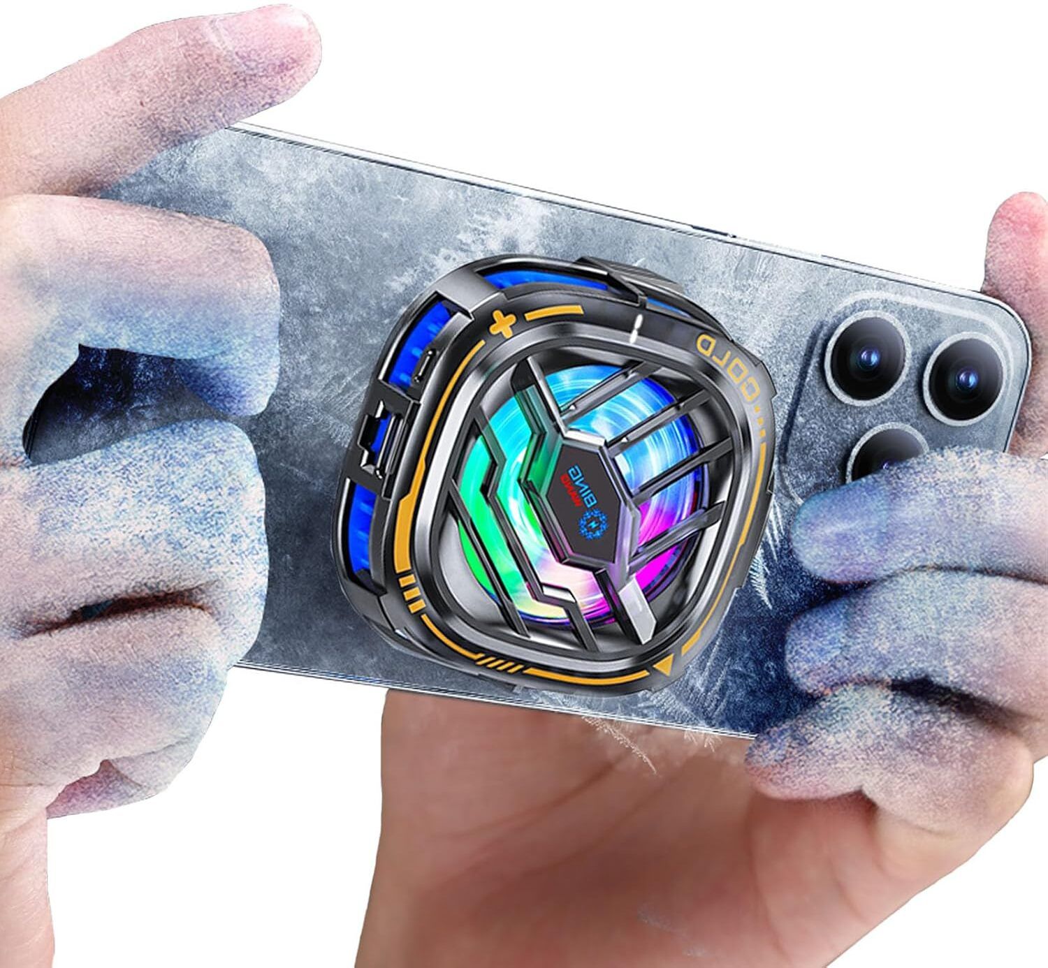 Eci Cell Phone Cooler RGB Phone Cooling Fan with Semi Conductor Cooling Chip 1 Fan Cooling Pad-picture-17