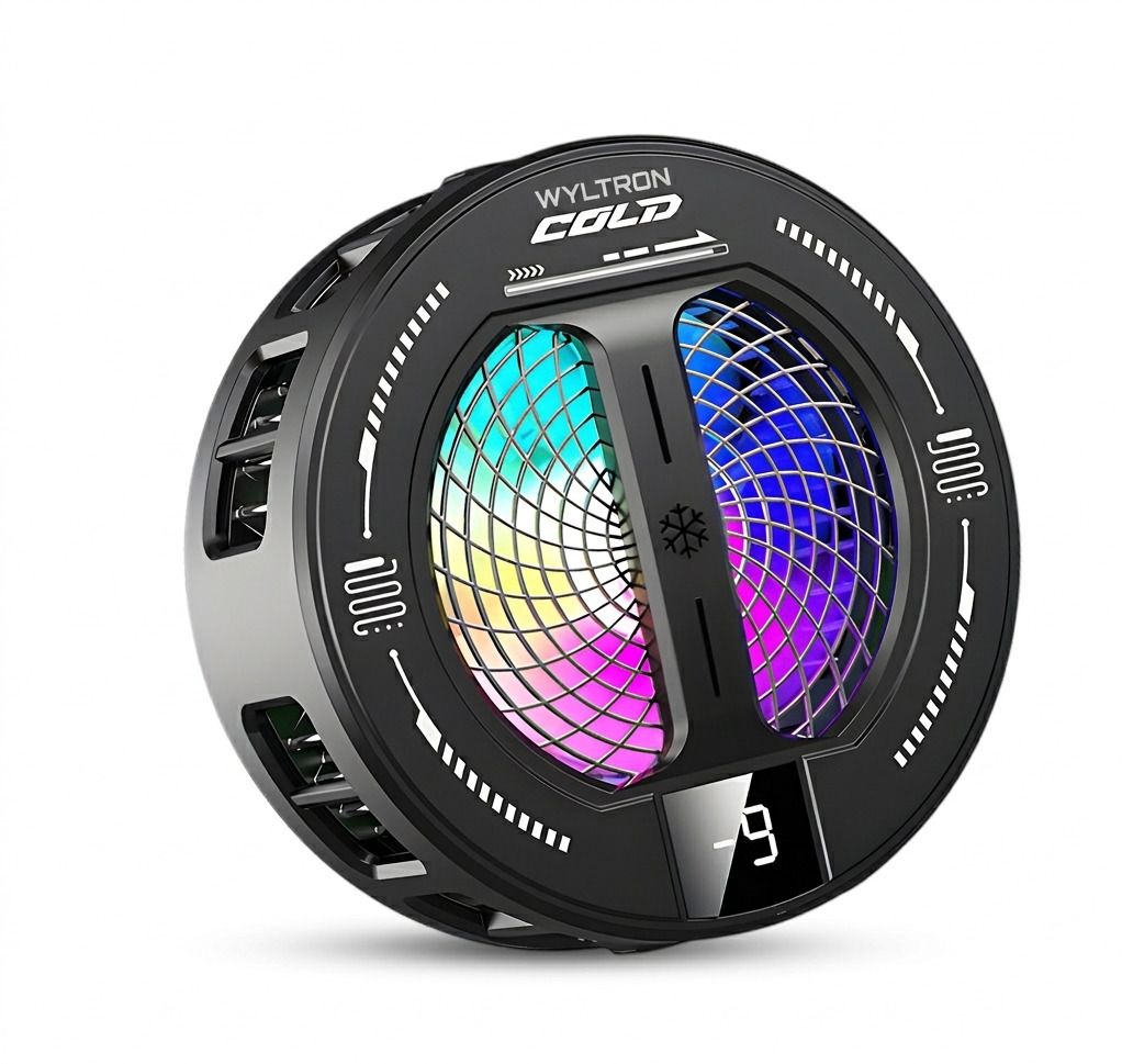 Wyltron K36 Gaming Mobile Cooling Fan with RGB Light, Clip Phone Cooler 1 Fan Ergonomic Cooling Pad with Adjustable Height-image-31