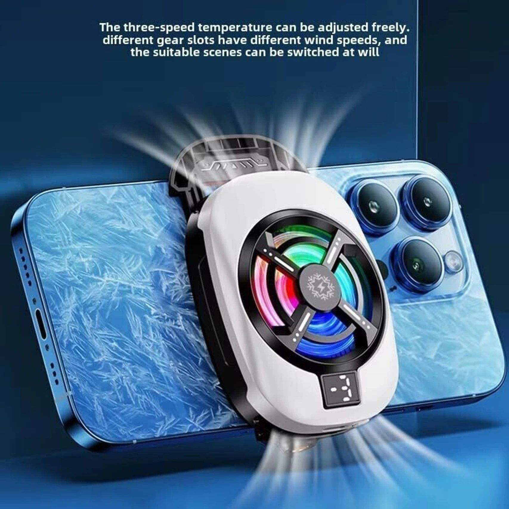 MAFAI RGB Gaming Phone Fan Fast Cooling with Low Noise for Gamers 1 Fan Cooling Pad with Adjustable Height-picture-13