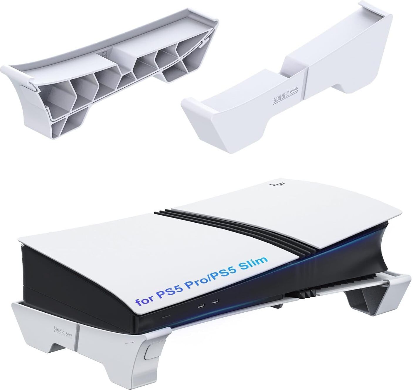 Meyaar Horizontal Stand for PS5 Slim & Pro Console with Anti-Slip Stable Base, White 3 Fan Ergonomic Cooling Pad-image-36