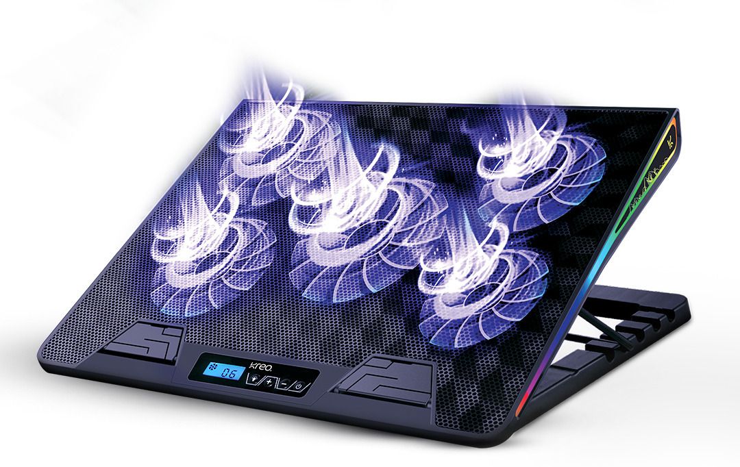 Kreo Tundra laptop stand with cooler 5 Fan Cooling Pad