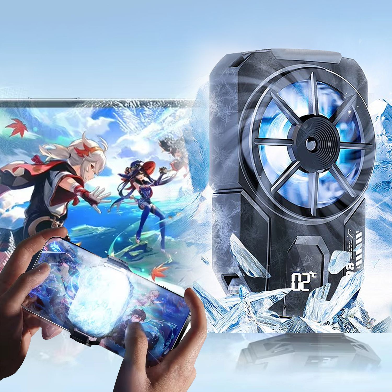 MOOZMOB Portable Magnetic Absorption Mobile Phone Heating Cooling Gadget Radiator Fan Cooling Pad-image-49
