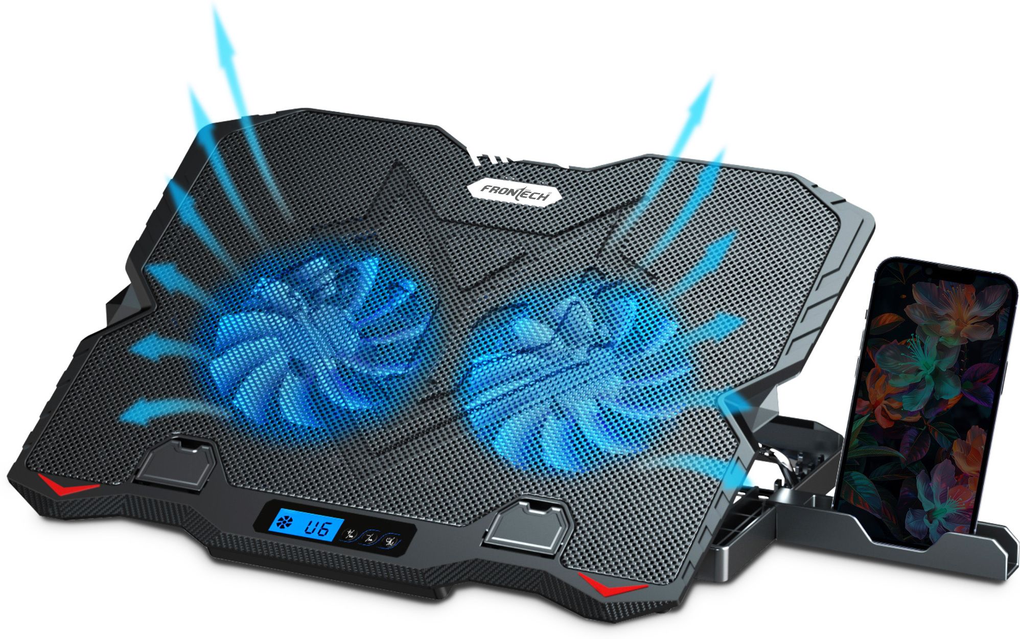 Frontech Laptop Cooling Pad | 2×125mm Fans | Heat Dissipation | 2 USB Ports | 2 Fan Cooling Pad with Adjustable Height-image-17
