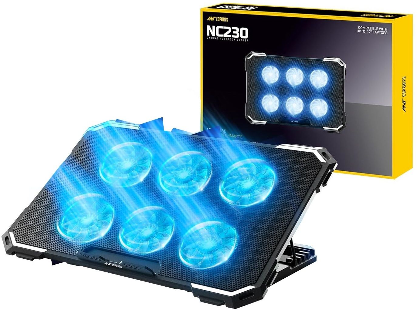 Ant Esports NC230 6 Fan Ergonomic Cooling Pad with Adjustable Height