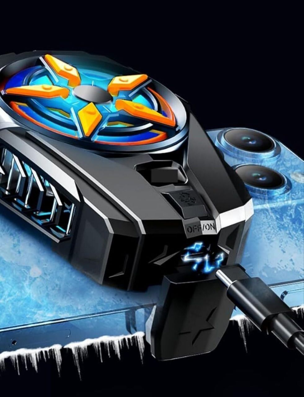 PAPLAJ ENTERPRISES Sl-09-Mobile Phone Cooler- Portable 2 Gear -Blue Backlight 1 Fan Cooling Pad-image-37