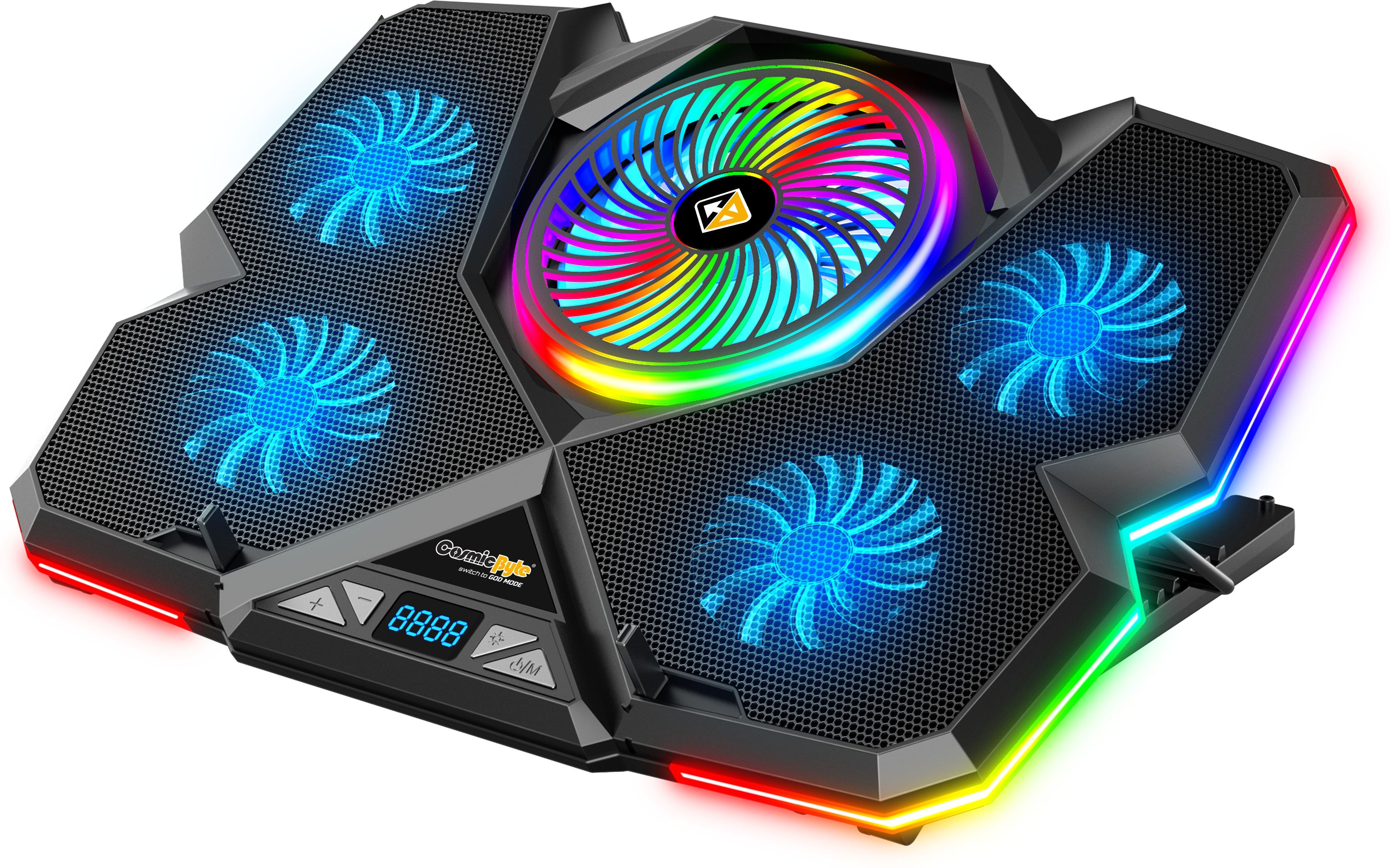 Cosmic Byte Cyclone RGB with 5 Fan, Adjustable Speed, USB Hub 5 Fan Cooling Pad