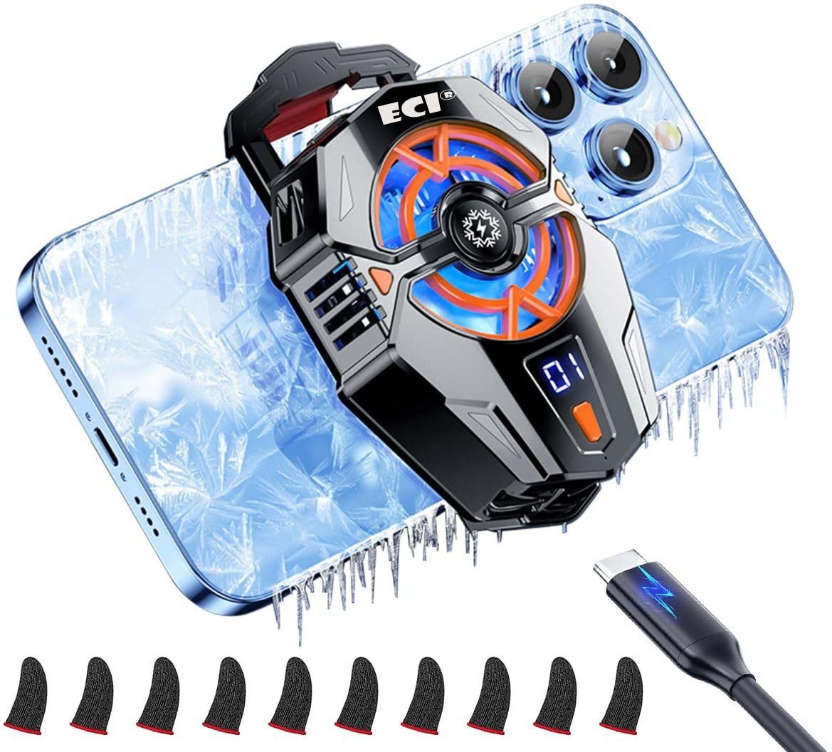 Eci Phone Cooler Gaming Fan, 3 Speed Adjustable Gaming Phone Cooling Fan 1 Fan Cooling Pad-picture-14