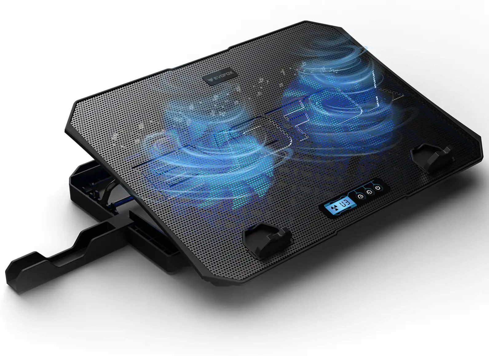ECUSSI Dual Fan RGB Laptop Cooling Pad with LCD Display & Adjustable Stand Ergonomic Cooling Pad with Adjustable Height-image-17