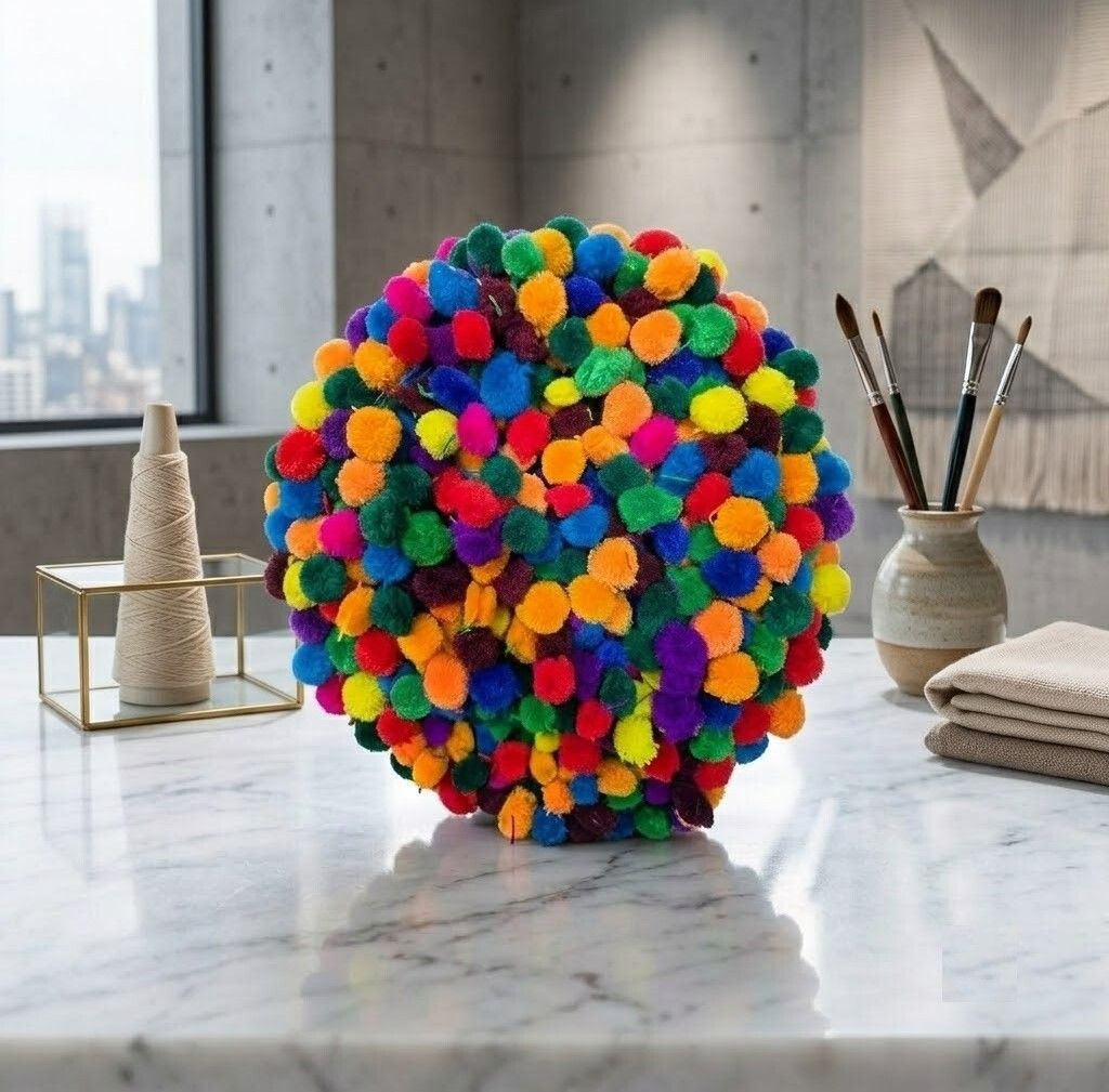 shreepaarv 150g Multicolor Wool Pom Poms for DIY Arts and Crafts-picture-42