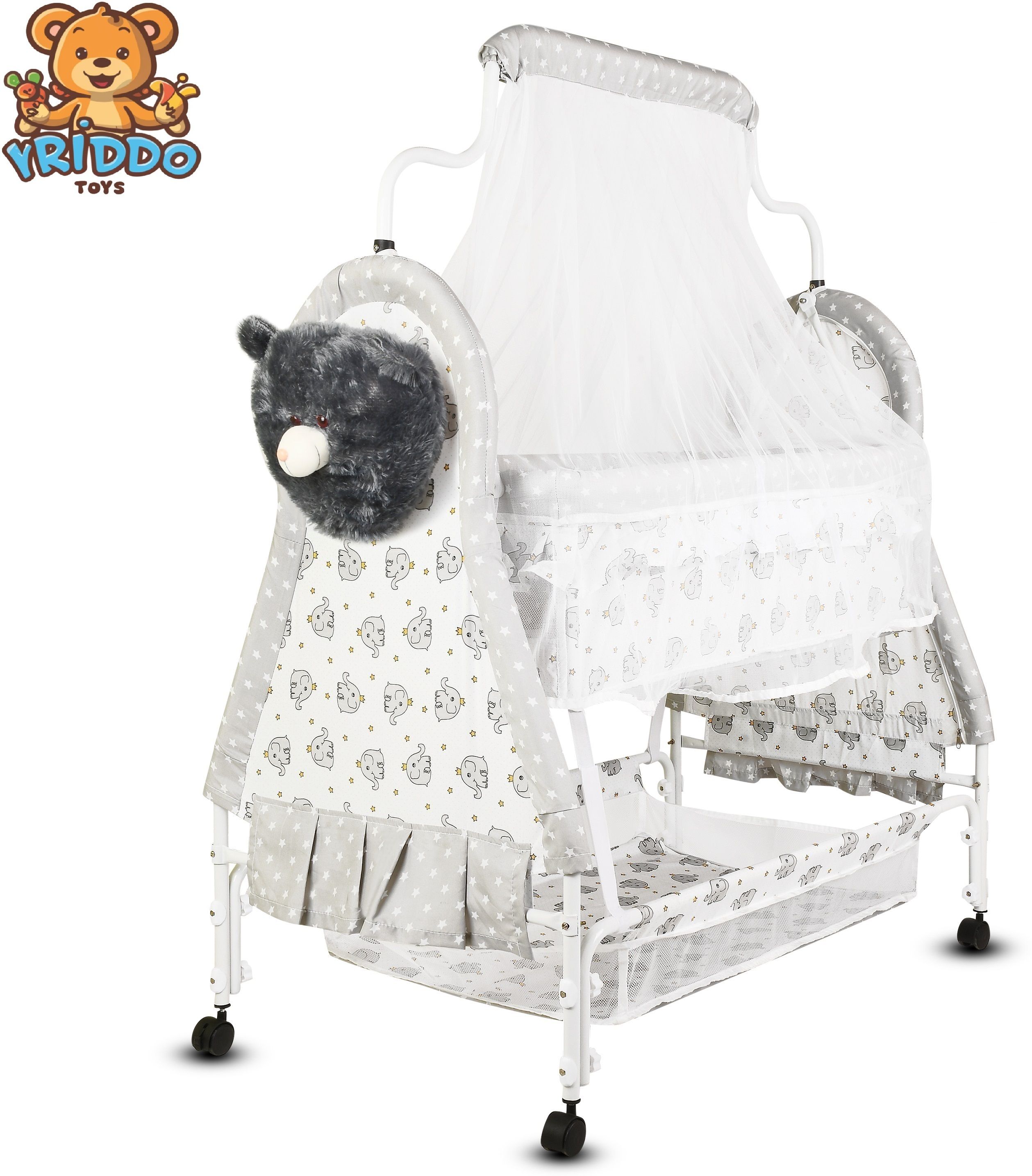 kriddo Cradle for kids cradle for baby boy and girl Cradle With Swing & Mosquito Net Bassinet-picture-13